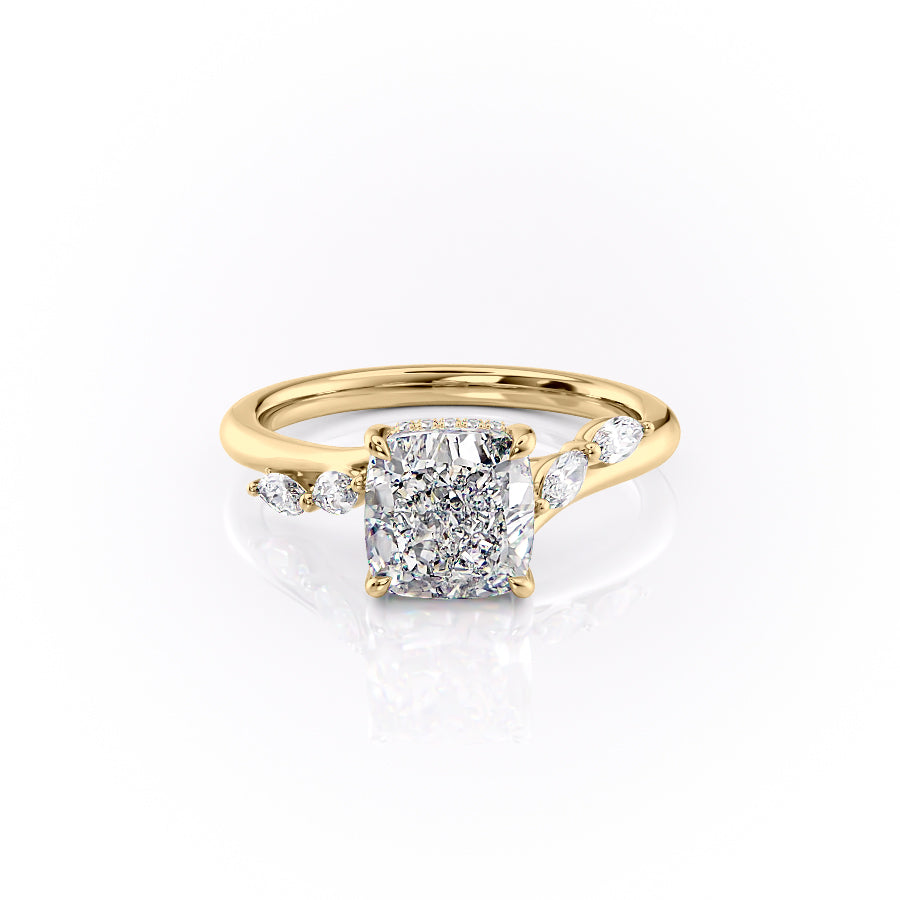 The Nova Set With A 1.5 Carat Cushion Moissanite