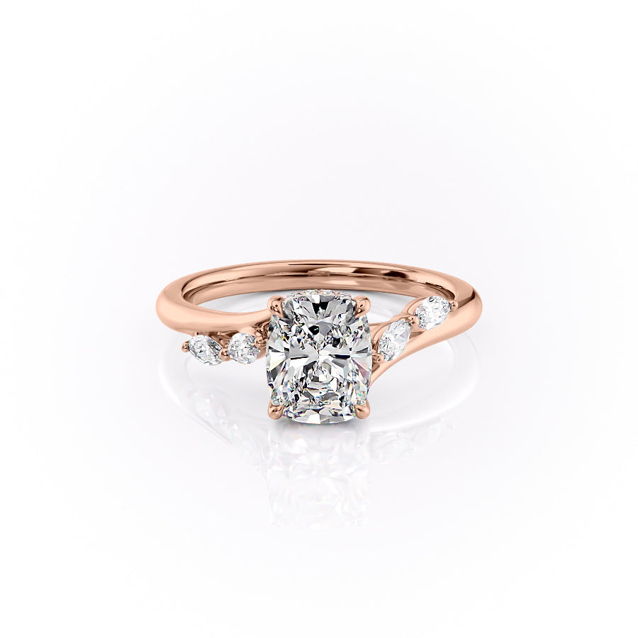 The Nova Set With A 1 Carat Elongated Cushion Lab Diamond