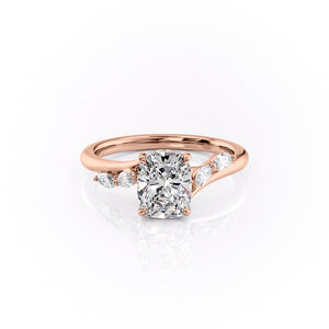 The Nova Set With A 3 Carat Elongated Cushion Lab Diamond