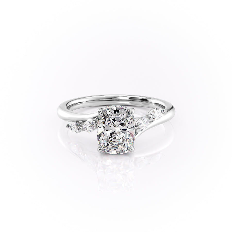 The Nova Set With A 1 Carat Elongated Cushion Moissanite