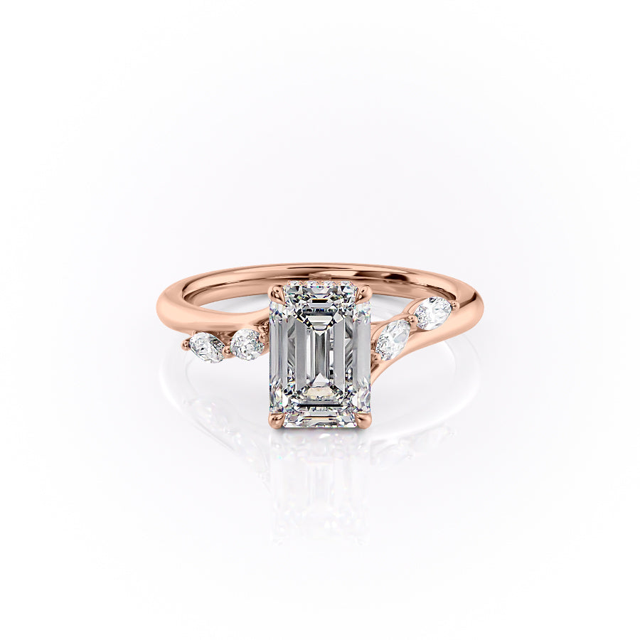 The Nova Set With A 1 Carat Emerald Moissanite