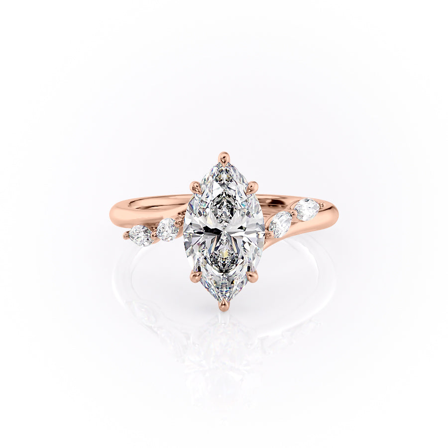 The Nova Set With A 2 Carat Marquise Lab Diamond
