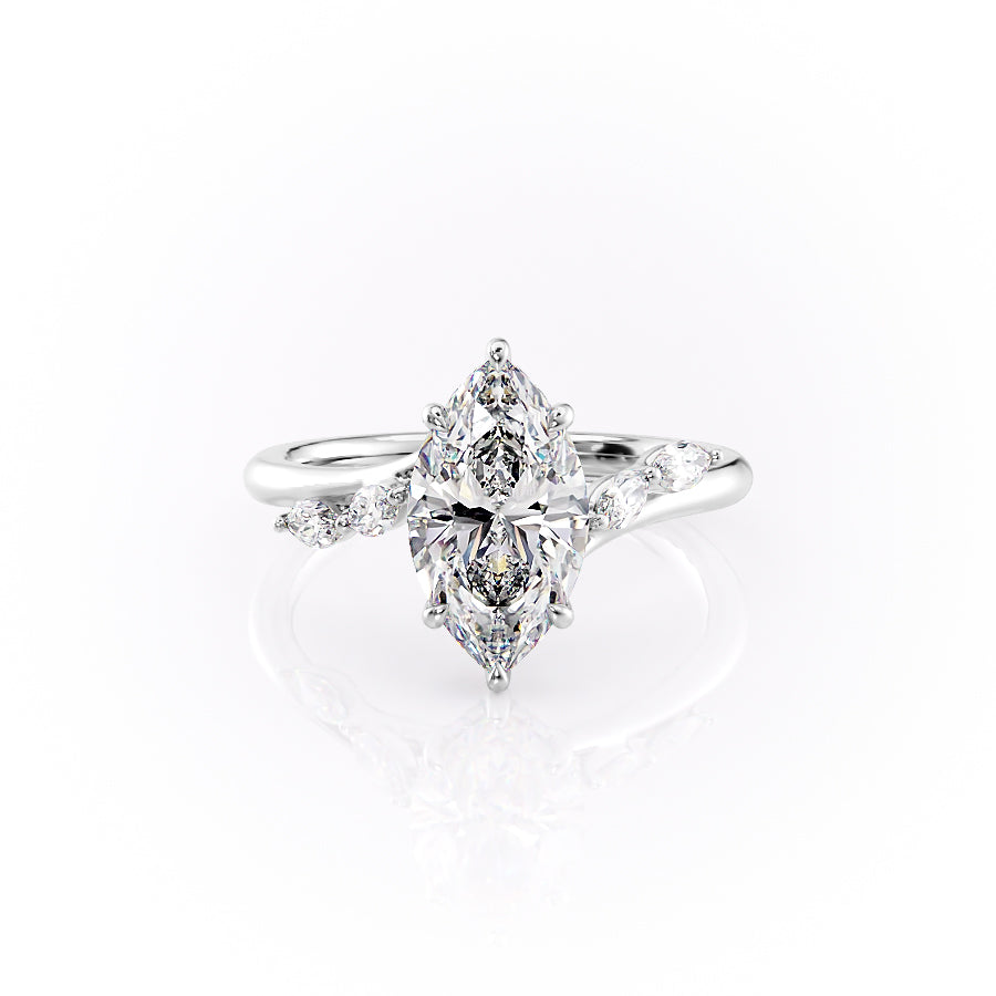 The Nova Set With A 3 Carat Marquise Lab Diamond