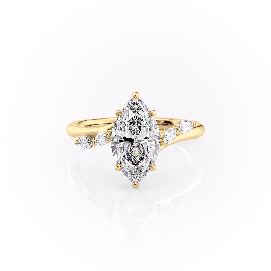 The Nova Set With A 2 Carat Marquise Lab Diamond