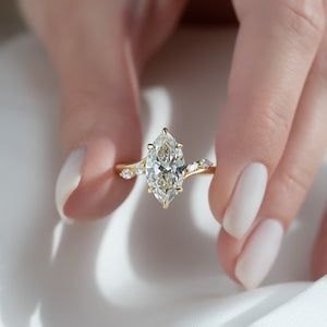 The Nova Set With A 1.5 Carat Marquise Lab Diamond