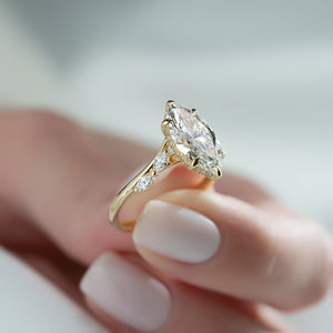 The Nova Set With A 1.5 Carat Marquise Lab Diamond
