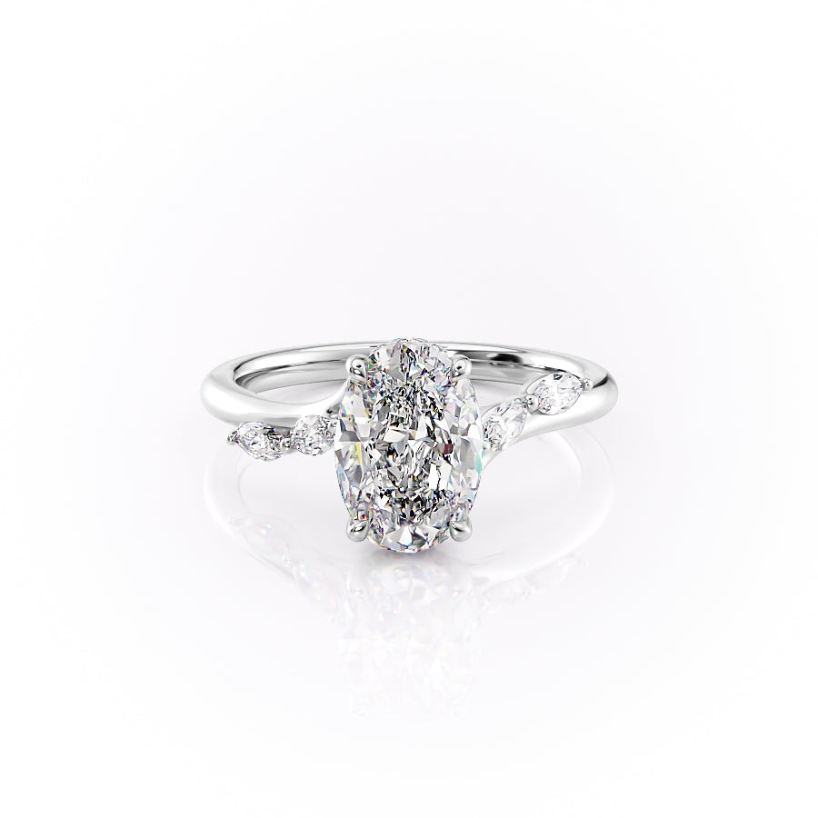 The Nova Set With A 1.5 Carat Oval Lab Diamond