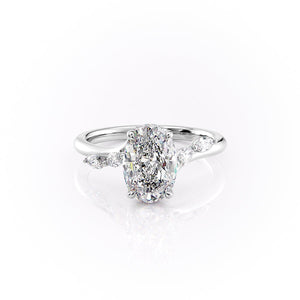 The Nova Set With A 1.5 Carat Oval Moissanite