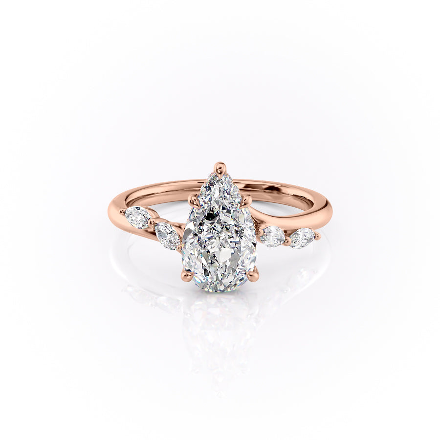 The Nova Set With A 3 Carat Pear Lab Diamond