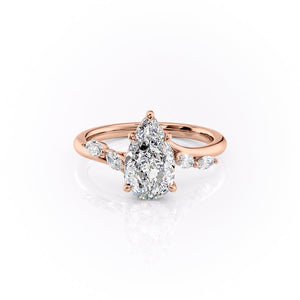 The Nova Set With A 1.5 Carat Pear Moissanite