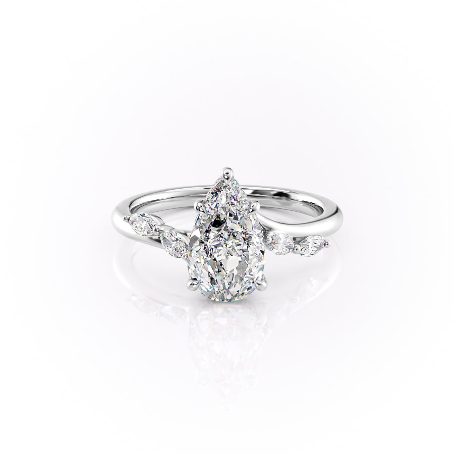 The Nova Set With A 2 Carat Pear Moissanite
