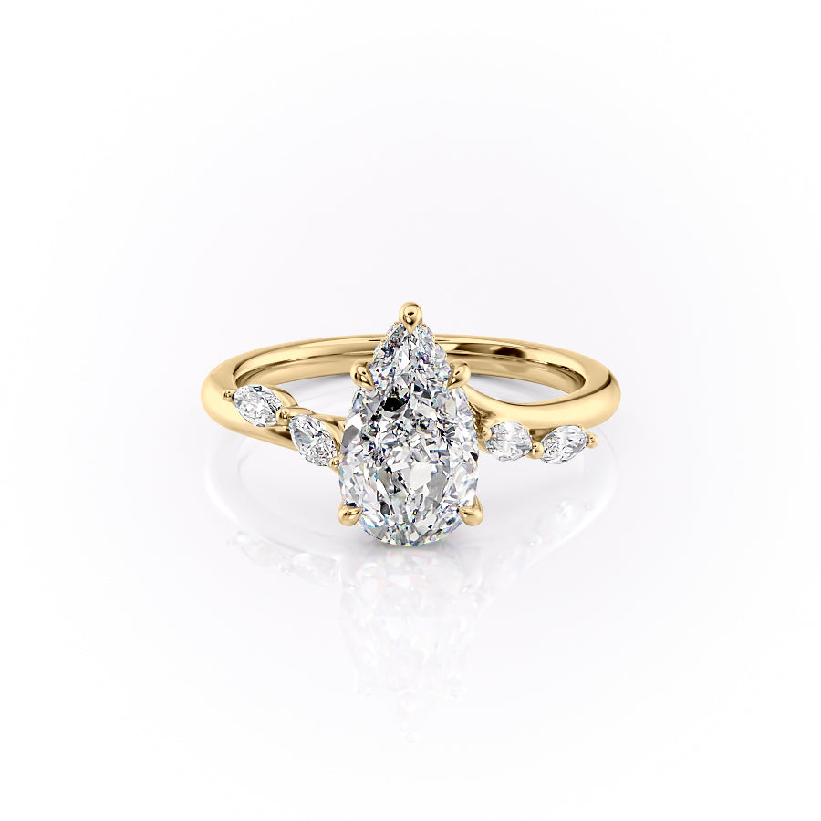 The Nova Set With A 1.5 Carat Pear Lab Diamond