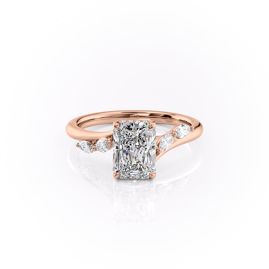 The Nova Set With A 1.5 Carat Radiant Moissanite