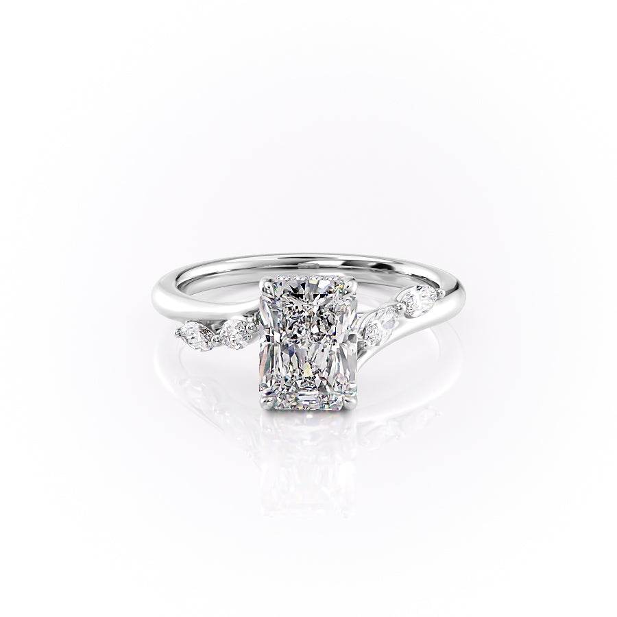 The Nova Set With A 2.5 Carat Radiant Lab Diamond