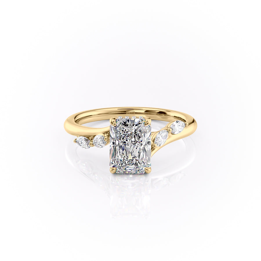 The Nova Set With A 2.5 Carat Radiant Lab Diamond