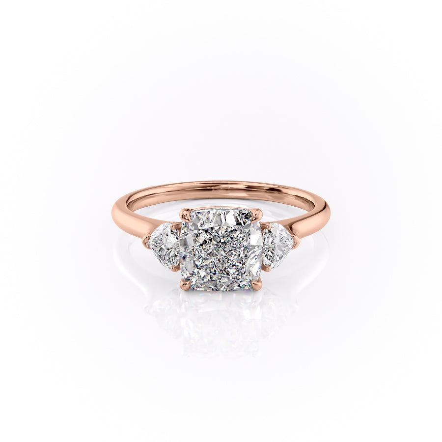 The Hearts Liv Set With A 3 Carat Cushion Moissanite