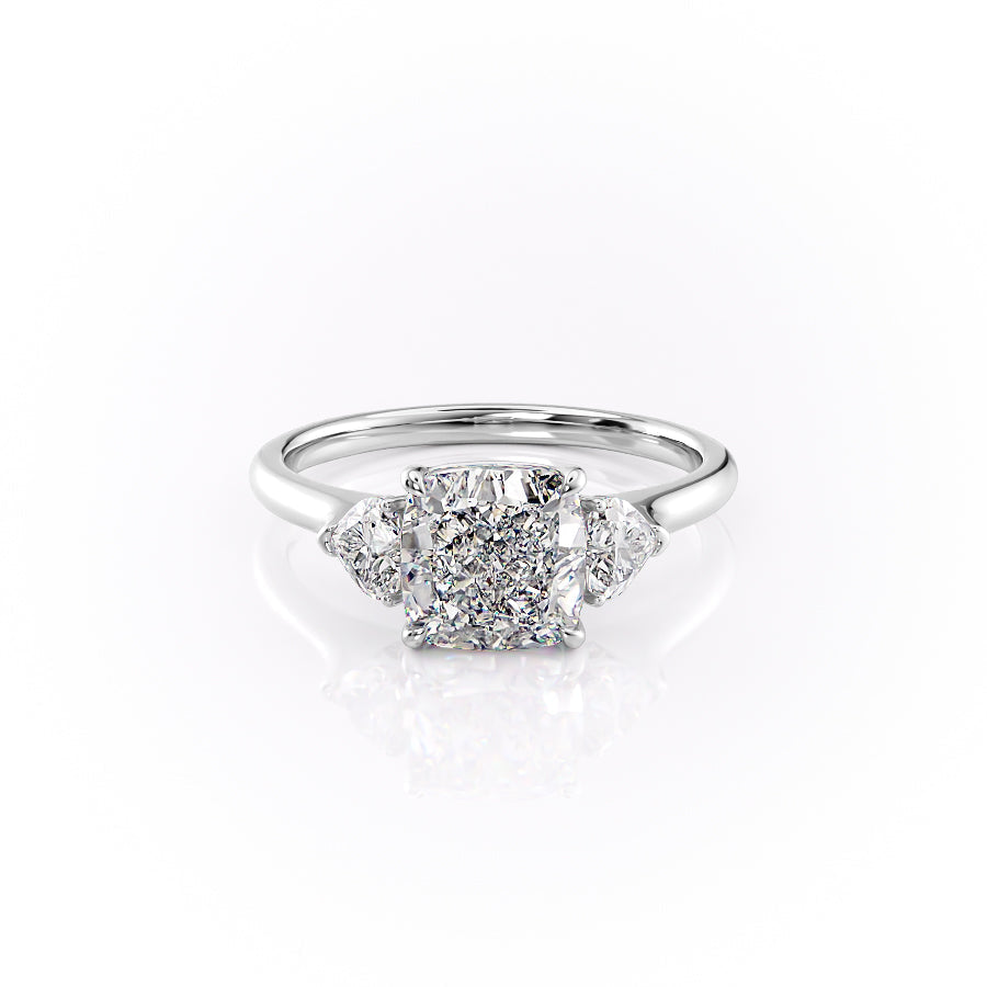 The Hearts Liv Set With A 2.5 Carat Cushion Lab Diamond