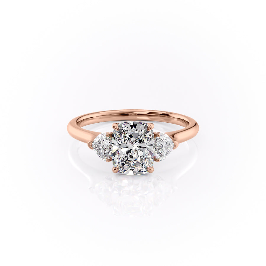 The Hearts Liv Set With A 2.5 Carat Elongated Cushion Lab Diamond