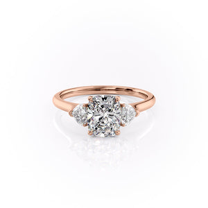 The Hearts Liv Set With A 3 Carat Elongated Cushion Moissanite