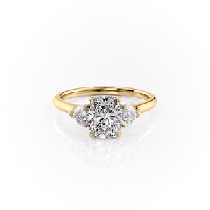 The Hearts Liv Set With A 2 Carat Elongated Cushion Moissanite