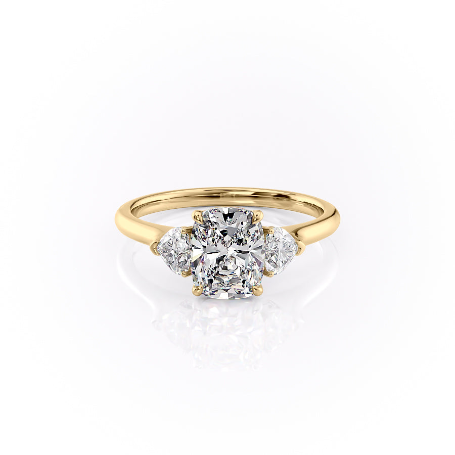 The Hearts Liv Set With A 1.5 Carat Elongated Cushion Lab Diamond