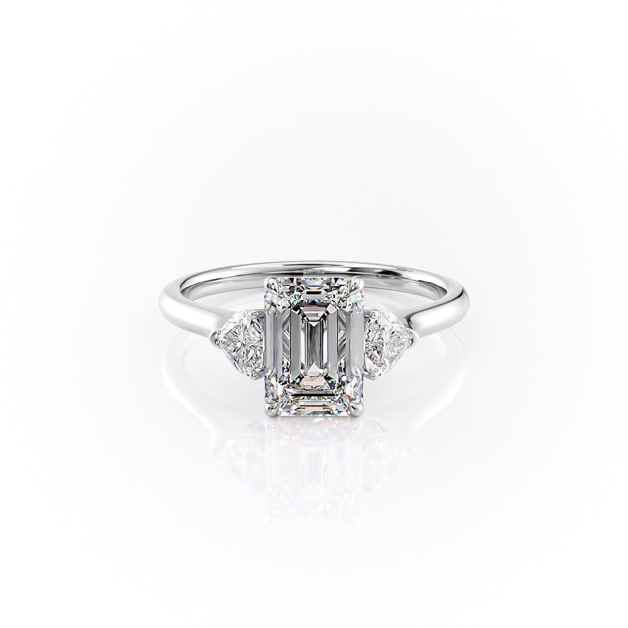 The Hearts Liv Set With A 5 Carat Emerald Moissanite