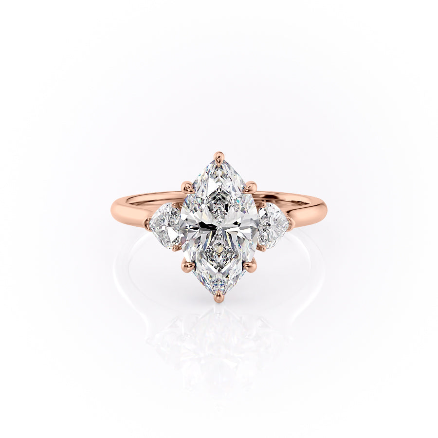 The Hearts Liv Set With A 3 Carat Marquise Lab Diamond