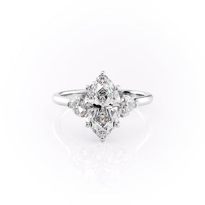 The Hearts Liv Set With A 1.5 Carat Marquise Lab Diamond
