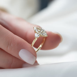 The Hearts Liv Set With A 1 Carat Marquise Moissanite