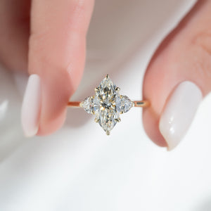 The Hearts Liv Set With A 1 Carat Marquise Moissanite