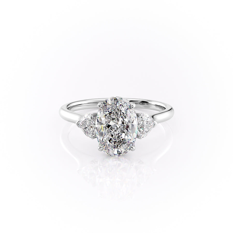 The Hearts Liv Set With A 2 Carat Oval Moissanite