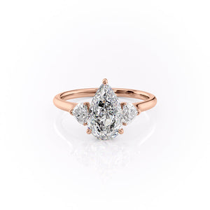 The Hearts Liv Set With A 2 Carat Pear Lab Diamond