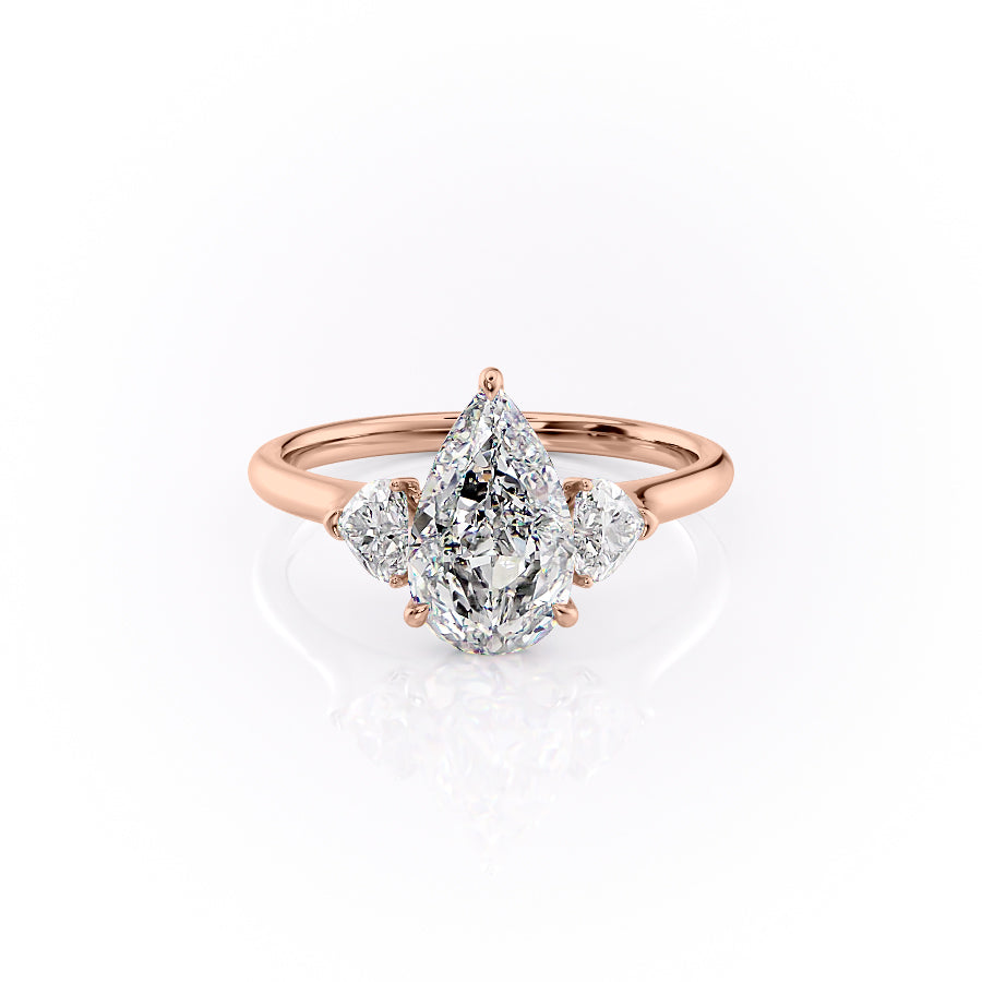 The Hearts Liv Set With A 3 Carat Pear Moissanite