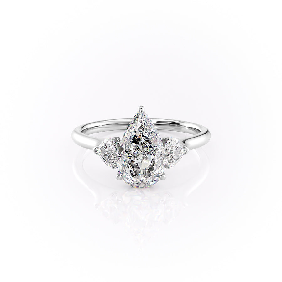 The Hearts Liv Set With A 3 Carat Pear Lab Diamond