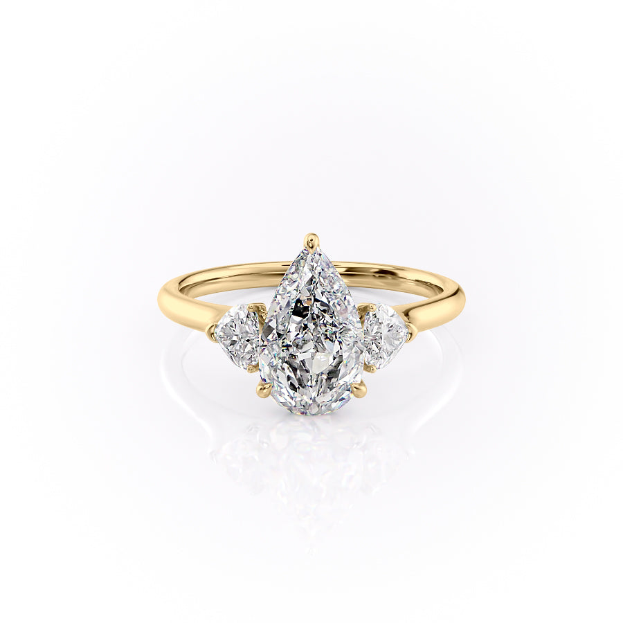 The Hearts Liv Set With A 1 Carat Pear Lab Diamond