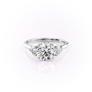 The Hearts Liv Set With A 4 Carat Round Moissanite