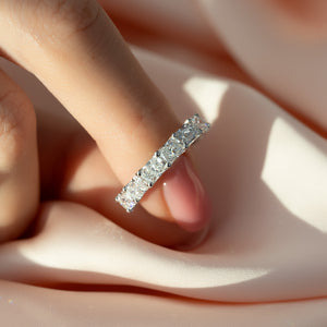 2.3ct East West Radiant U Pave Prong Eternity