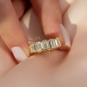 2ct Emerald Bezel Eternity