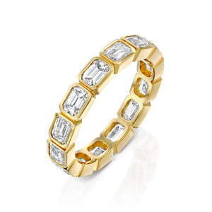 2ct East West Emerald Bezel Eternity