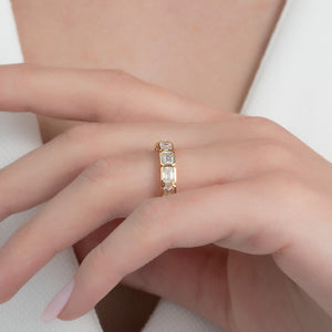 2ct East West Emerald Bezel Eternity