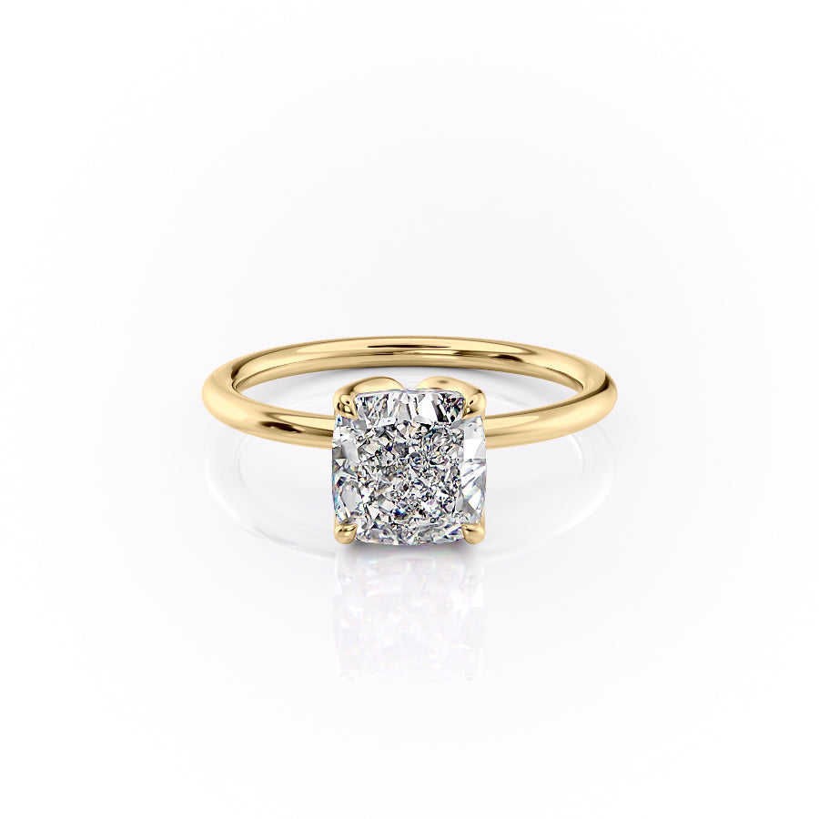 The Lisa Set With A 4 Carat Cushion Moissanite