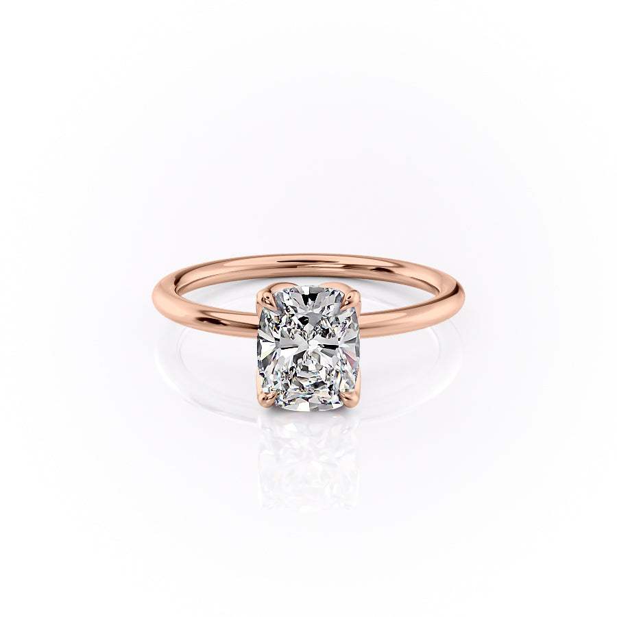 The Lisa Set With A 5 Carat Elongated Cushion Moissanite