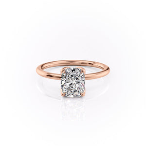 The Lisa Set With A 4 Carat Elongated Cushion Moissanite