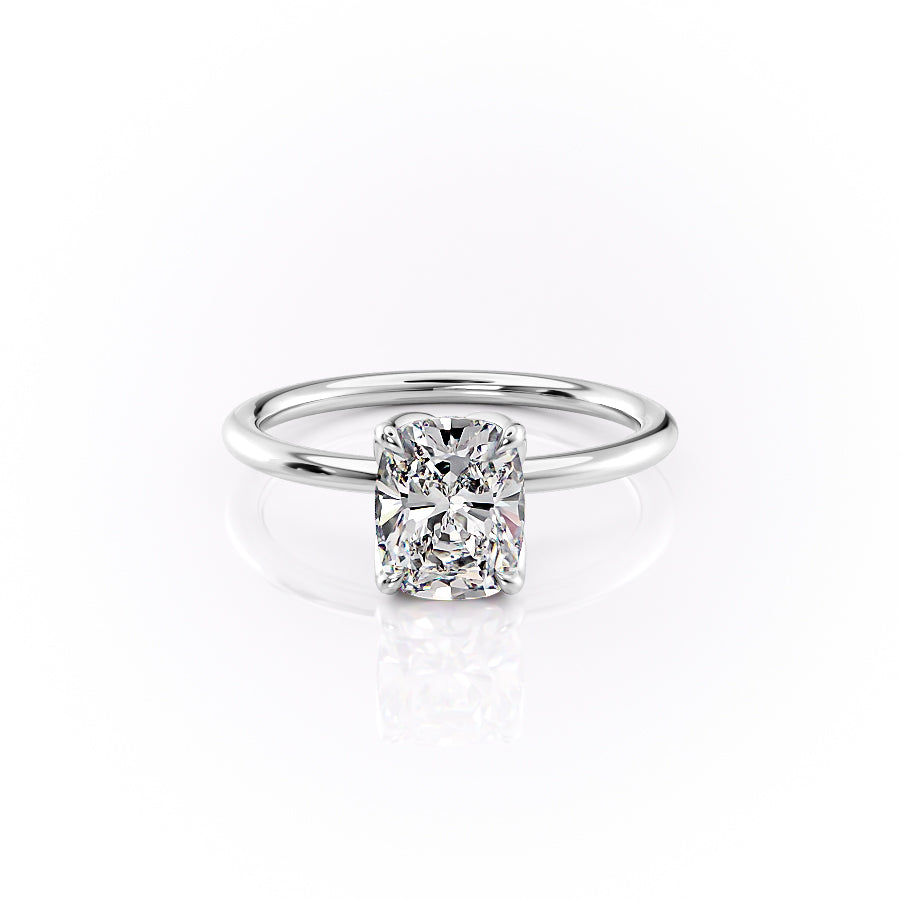 The Lisa Set With A 5 Carat Elongated Cushion Moissanite