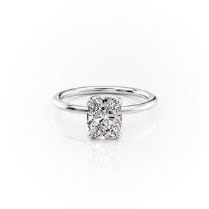 The Lisa Set With A 1 Carat Elongated Cushion Lab Diamond
