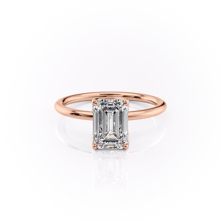 The Lisa Set With A 2 Carat Emerald Lab Diamond