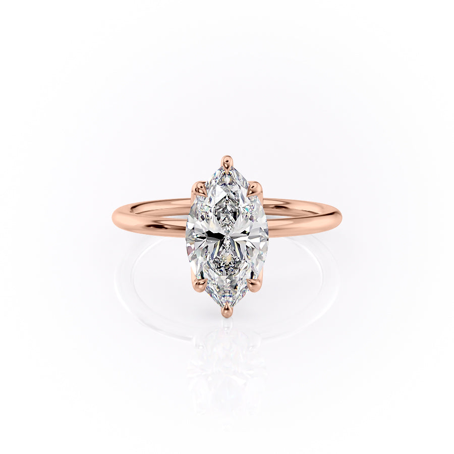 The Lisa Set With A 2 Carat Marquise Lab Diamond