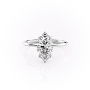 The Lisa Set With A 4 Carat Marquise Moissanite