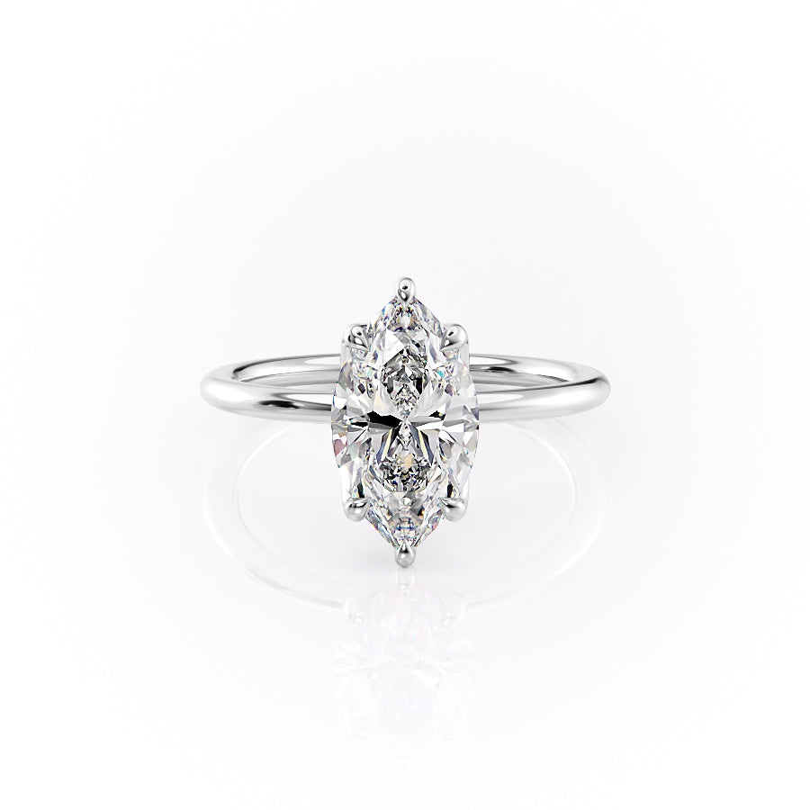 The Lisa Set With A 1 Carat Marquise Lab Diamond