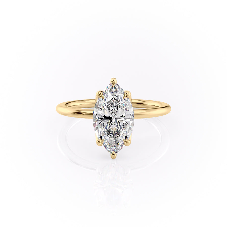 The Lisa Set With A 2.5 Carat Marquise Lab Diamond